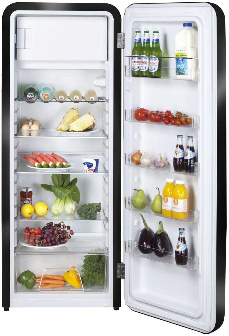 Artusi 277L Retro Top Mount Black Refrigerator ARET330B | Greater Sydney Only
