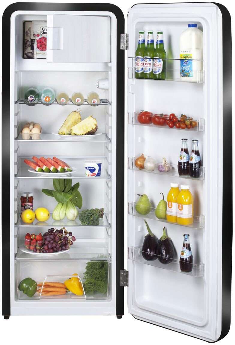 Artusi 277L Retro Top Mount Black Refrigerator ARET330B | Greater Sydney Only