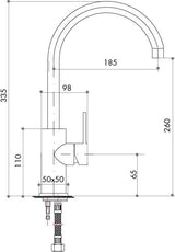 Artusi Gooseneck Kitchen Mixer Tap ASM101B