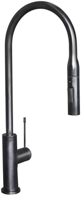 Artusi Gooseneck Pullout Kitchen Mixer Tap Matt Black ASM201B