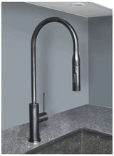 Artusi Gooseneck Pullout Kitchen Mixer Tap Matt Black ASM201B