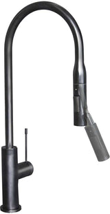 Artusi Gooseneck Pullout Kitchen Mixer Tap Matt Black ASM201B