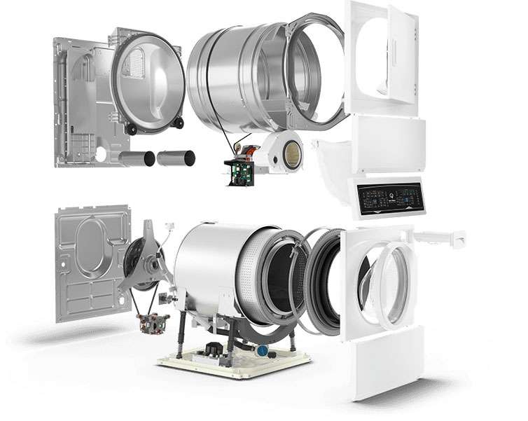 Speed Queen Black 10kg Washer + 9kg LPG/NG Gas Dryer Stack ATGE9A