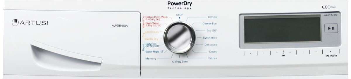 Artusi 8kg/4kg Dryer & Washer Combo AWD845W | Greater Sydney Only