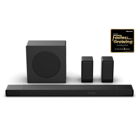 Hisense 5.1.4 Channel 600W Dolby Atmos Soundbar with Wireless Subwoofer AX5140Q