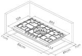 Beko 90cm Black Glass Gas Cooktop BCT90GG1