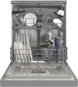 Beko 60cm Freestanding Dishwasher Platinum Steel BDFB1410X