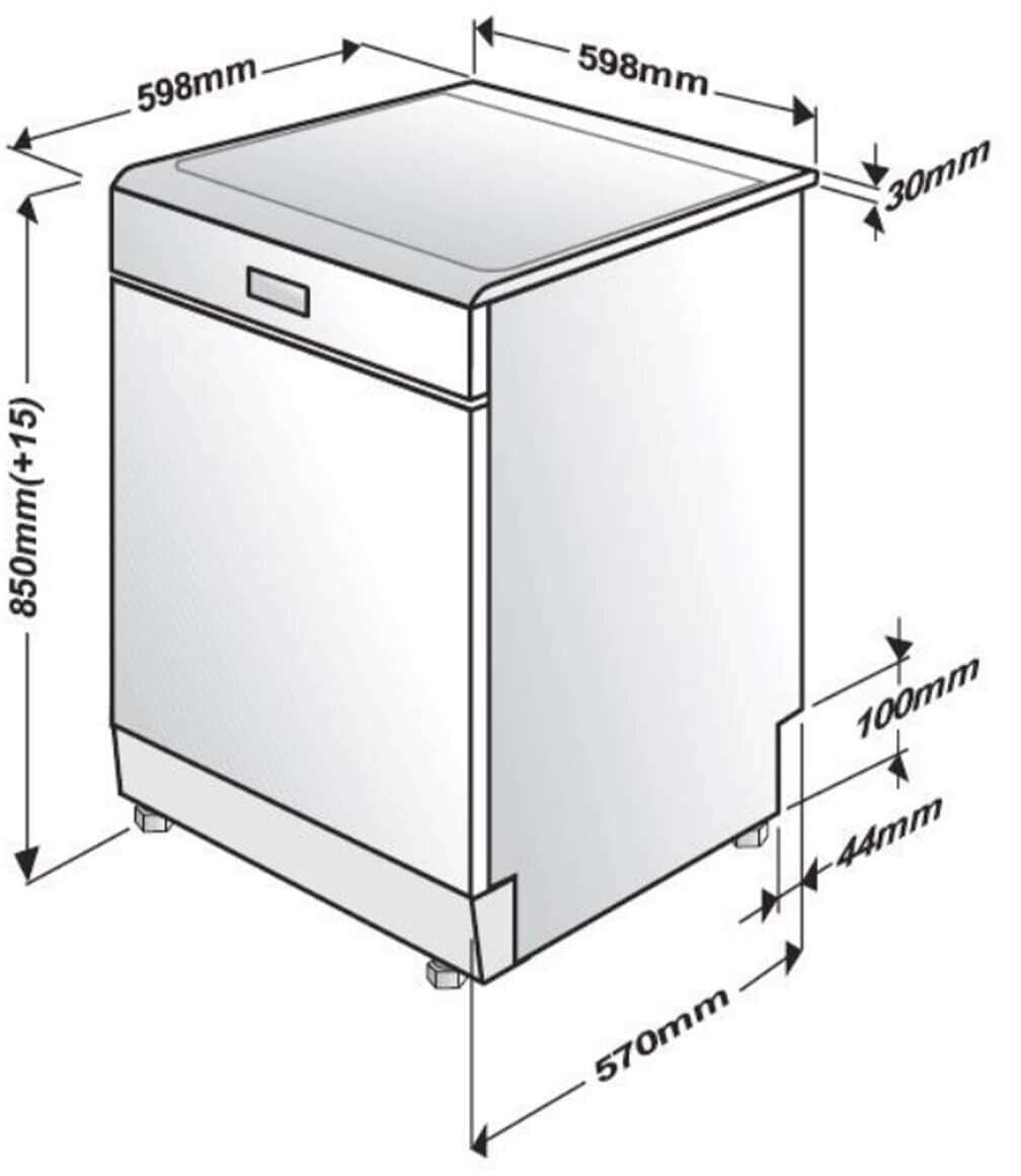 Beko 60cm Freestanding Dishwasher Stainless Steel BDFB1430X