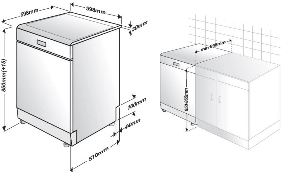 Beko 60cm Freestanding Dishwasher White BDFB1630W