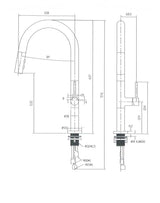 Modern National Bentlee Pull Out Chrome Kitchen Mixer Tap BEN005