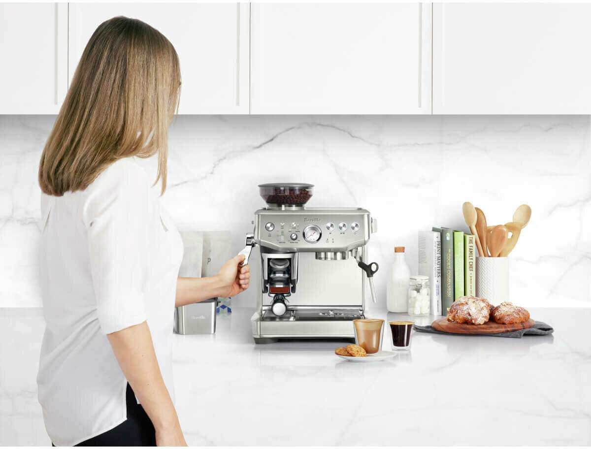 Breville The Barista Express Impress Stainless Steel Coffee Machine BES876BSS
