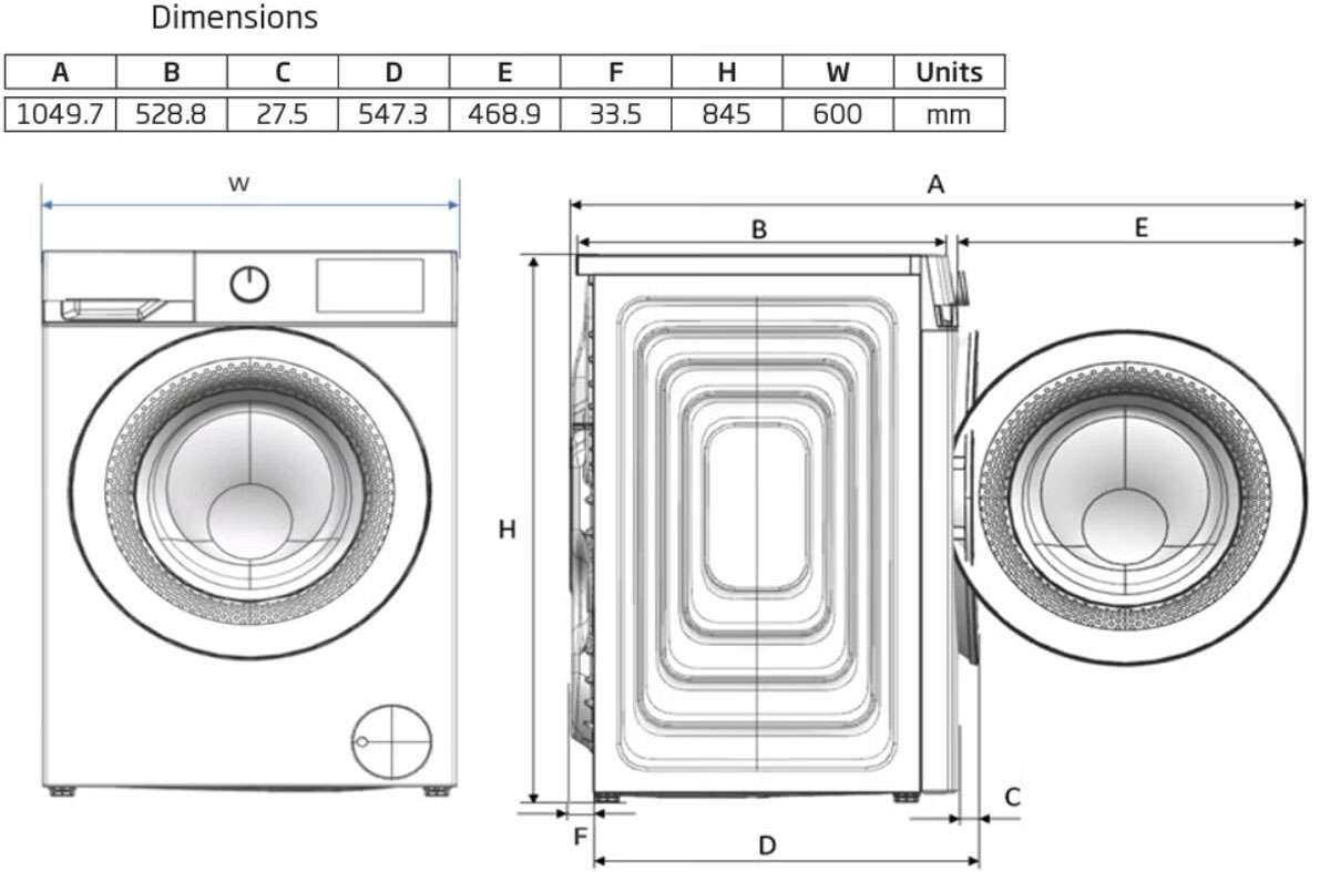 Beko 9kg Front Load Washing Machine BFLB903ADW1 | Greater Sydney Only