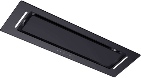 Schweigen 90cm Non-Silent 900m3/hr Black Glass Undermount Rangehood BGUM-9B