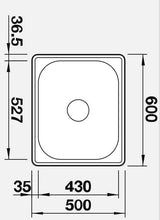 Blanco 45cm Cabinet Laundry Tub Inset Sink BJARAH6CK5