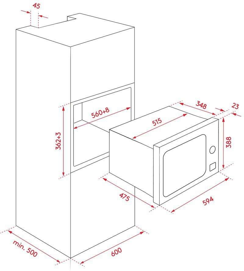 Casa 25L Built-In Wall Convection Microwave BMIC25CA