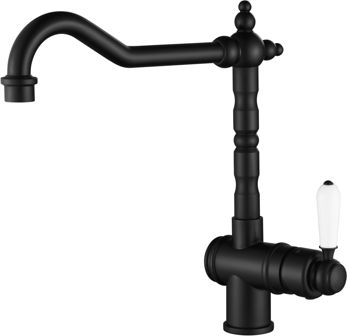 Modern National Bordeaux Matte Black Kitchen Mixer Tap BOR004BK