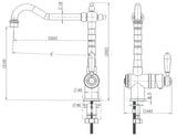 Modern National Bordeaux Brushed Nickel Kitchen Mixer Tap BOR004BN