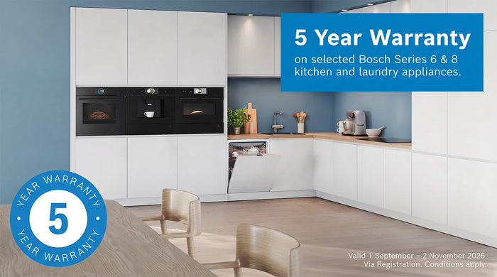 Bosch 5-Year Warranty on selected Series 6 & 8 appliances
