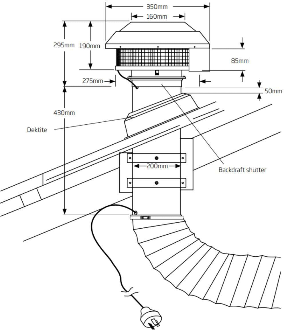 Schweigen Multi Purpose Silent Exhaust Fan with External Motor BR550