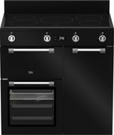 Beko 90cm 66L Multifunction Electric Freestanding Oven/Stove Black BRC916IMB