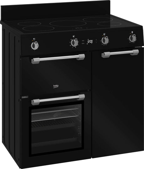 Beko 90cm 66L Multifunction Electric Freestanding Oven/Stove Black BRC916IMB