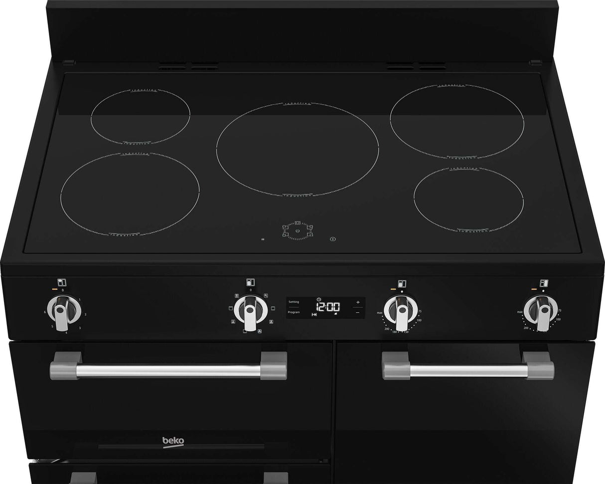 Beko 90cm 66L Multifunction Electric Freestanding Oven/Stove Black BRC916IMB