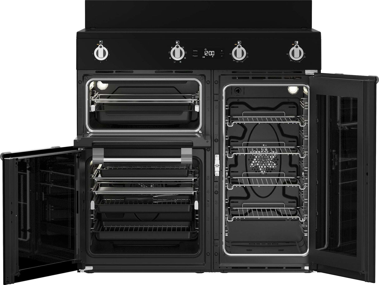 Beko 90cm 66L Multifunction Electric Freestanding Oven/Stove Black BRC916IMB