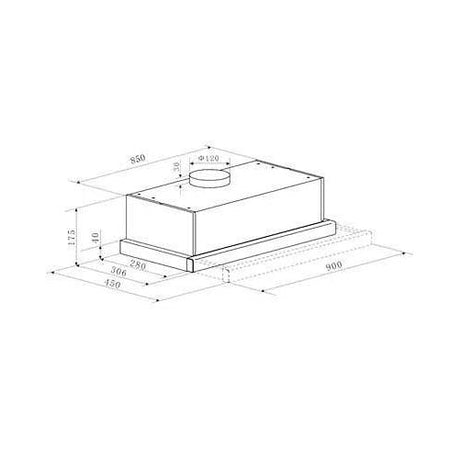 Beko 90cm Stainless Steel Slideout Rangehood BRH90TW