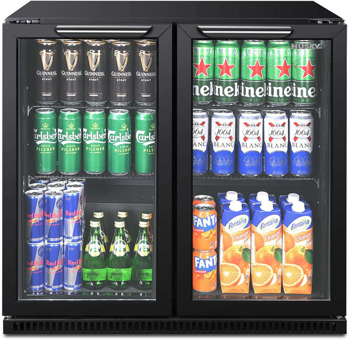Husky 203L Double Door Home Bar Fridge Black C2HHMBBKAU | Greater Sydney Only