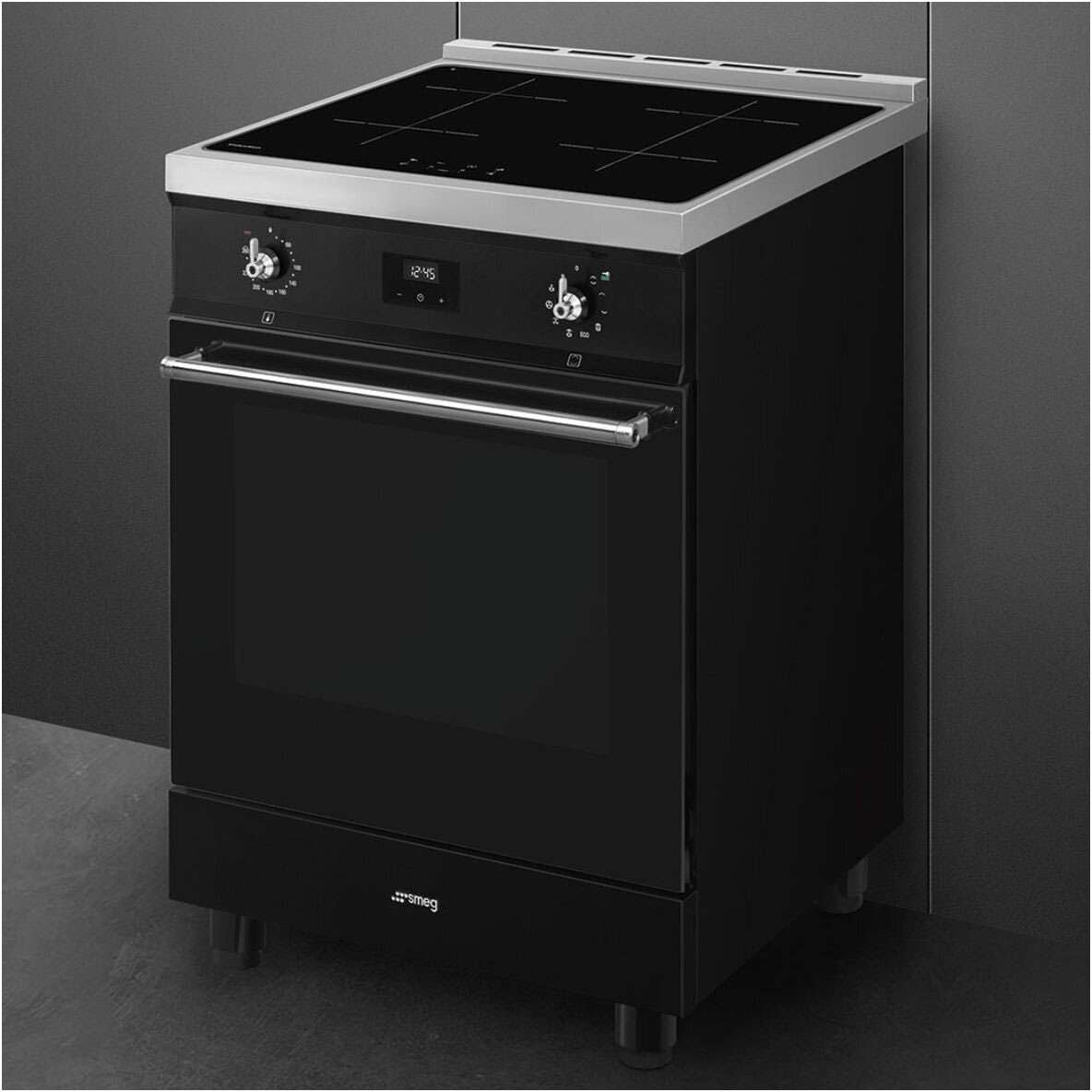 Smeg 60cm Classic Pyrolytic Freestanding Oven/Stove Black C6IPBLT2