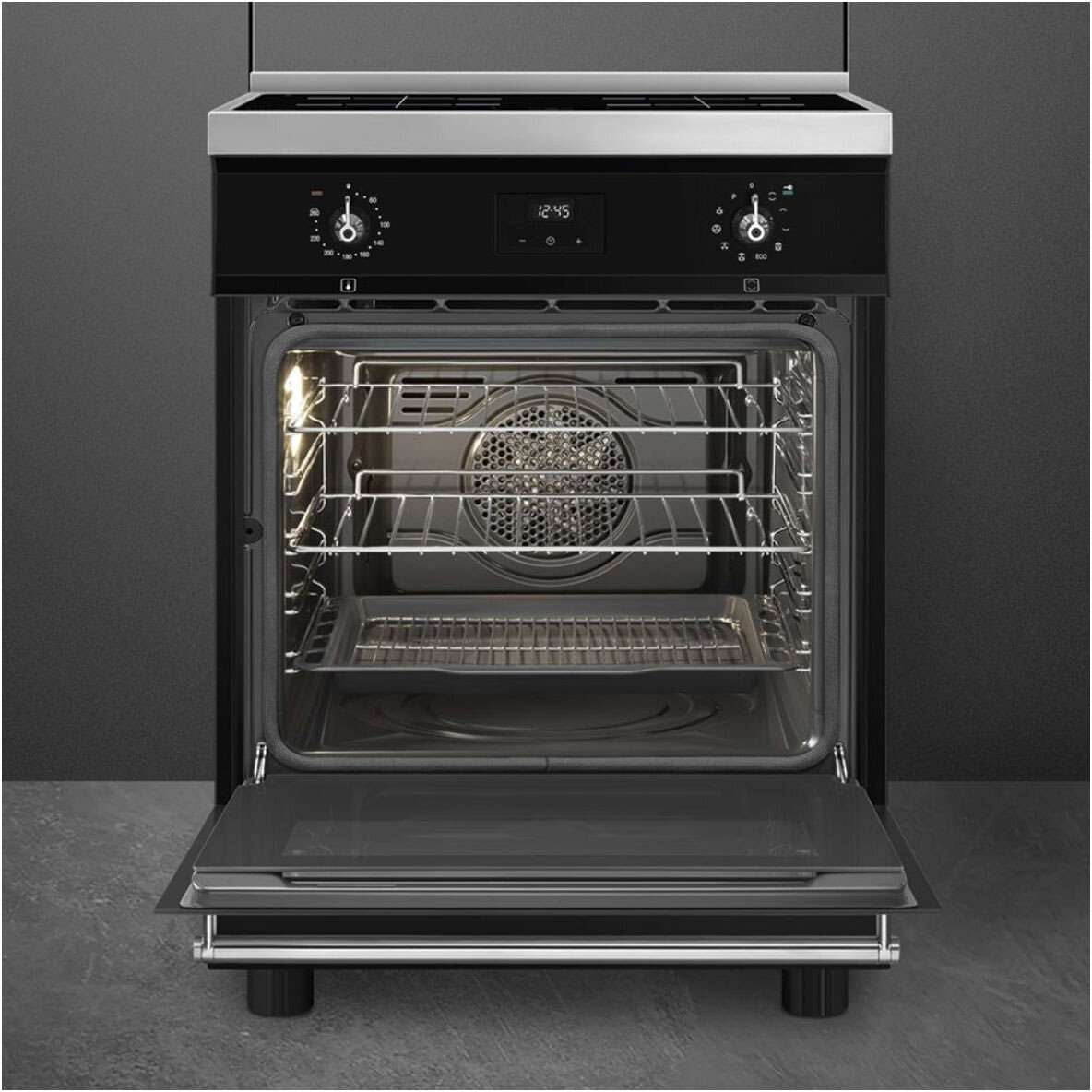 Smeg 60cm Classic Pyrolytic Freestanding Oven/Stove Black C6IPBLT2