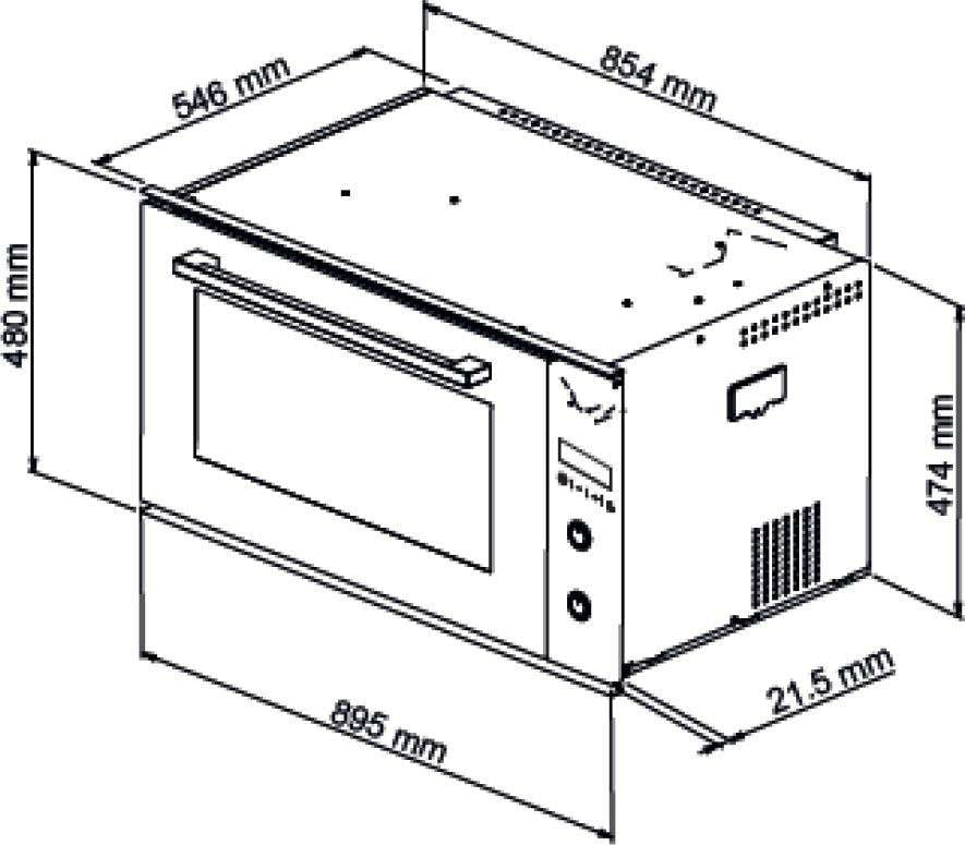 Casa 90cm 103L Electric Wall Oven CA9048E