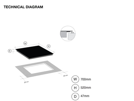Artusi 70cm Black Ceramic Glass Electric Cooktop CACC70/1