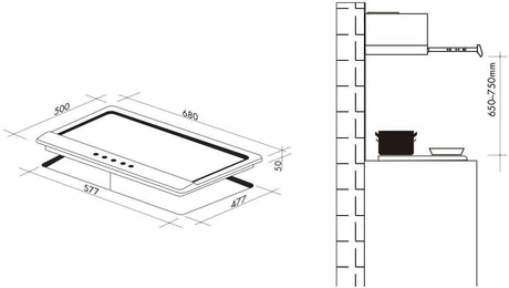 Artusi 70cm Gas Cooktop CAGH75X