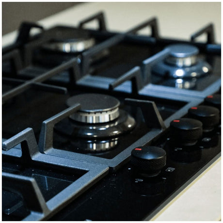 Artusi 90cm Black Schott Glass Gas Cooktop CAGH9000B