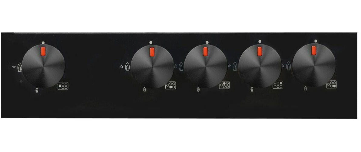 Artusi 90cm Black Schott Glass Gas Cooktop CAGH9000B