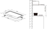 Artusi 90cm Black Schott Glass Gas Cooktop CAGH9000B