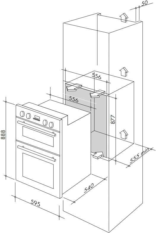 Artusi 60cm 90L Double Electric Built-In Wall Oven CAO888W