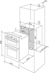 Artusi 60cm 90L Double Electric Built-In Wall Oven CAO888W