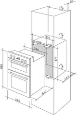 Artusi 60cm 90L Double Electric Built-In Wall Oven CAO888X/1