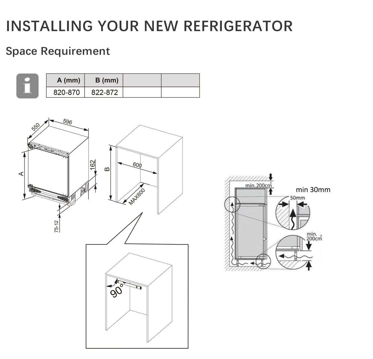 Casa 135L Fully-Integrated Bar Fridge CASAFI135W | Greater Sydney Only