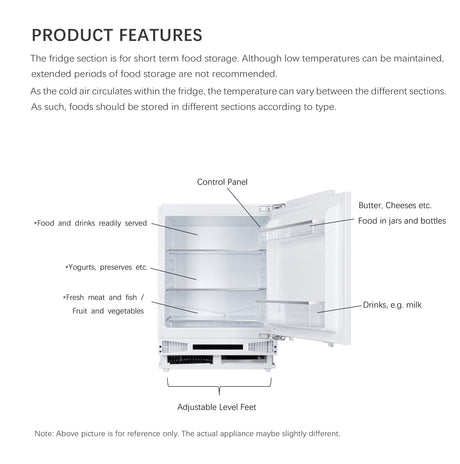Casa 135L Fully-Integrated Bar Fridge CASAFI135W | Greater Sydney Only