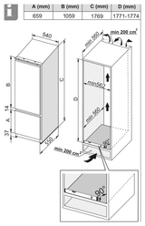 Casa 244L Fully-Integrated Fridge/Freezer CASAFI244