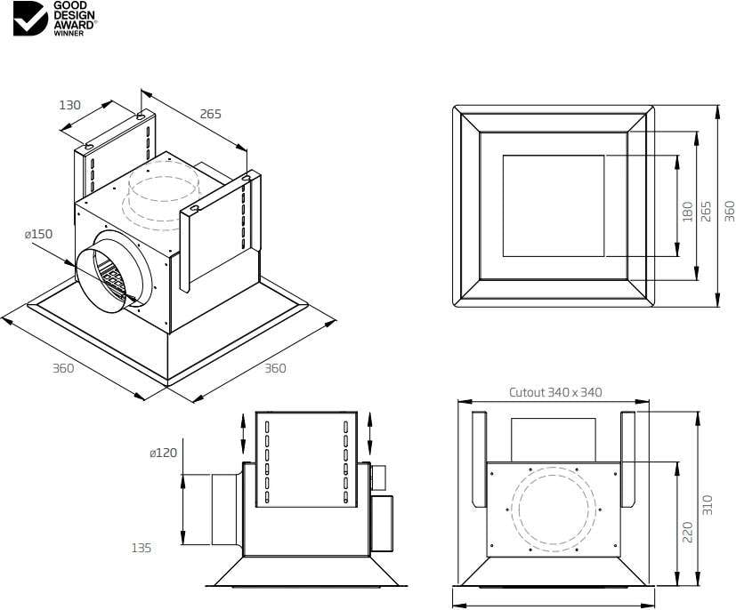 Schweigen Silent 3200m3/hr S/S 2x Modular Ceiling Cassette CC-PARA2SE