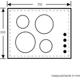 Fisher & Paykel 75cm Black Ceramic Glass Electric Cooktop CE754DTB1