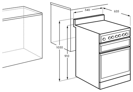 Chef 54cm 80L Gas Freestanding Oven/Stove White CFG503WCH