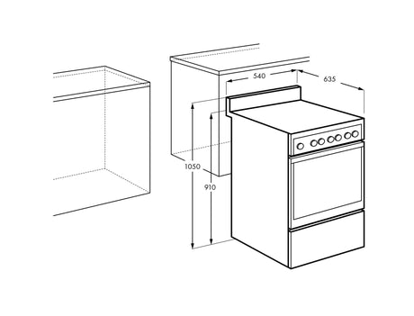 Chef 54cm 80L Gas Freestanding Oven/Stove Stainless Steel CFG504SCH