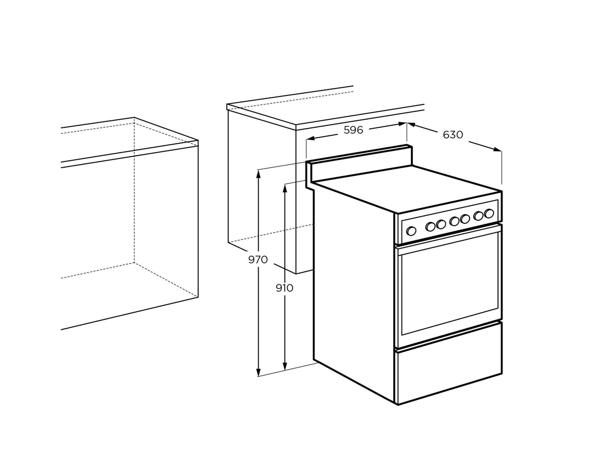 Chef 54cm 80L Gas Freestanding Oven/Stove White CFG504WCH