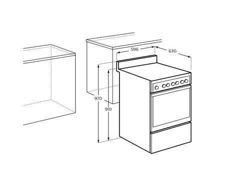 Chef 54cm 80L Gas Freestanding Oven/Stove White CFG504WCH