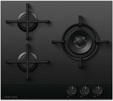 Fisher & Paykel 60cm Black Glass LPG Gas Cooktop CG603DLPGB4